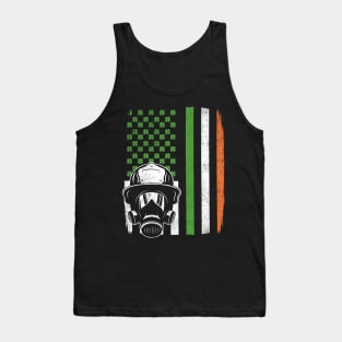 St Patricks Day Firefighter Irish American Flag Gift Tank Top